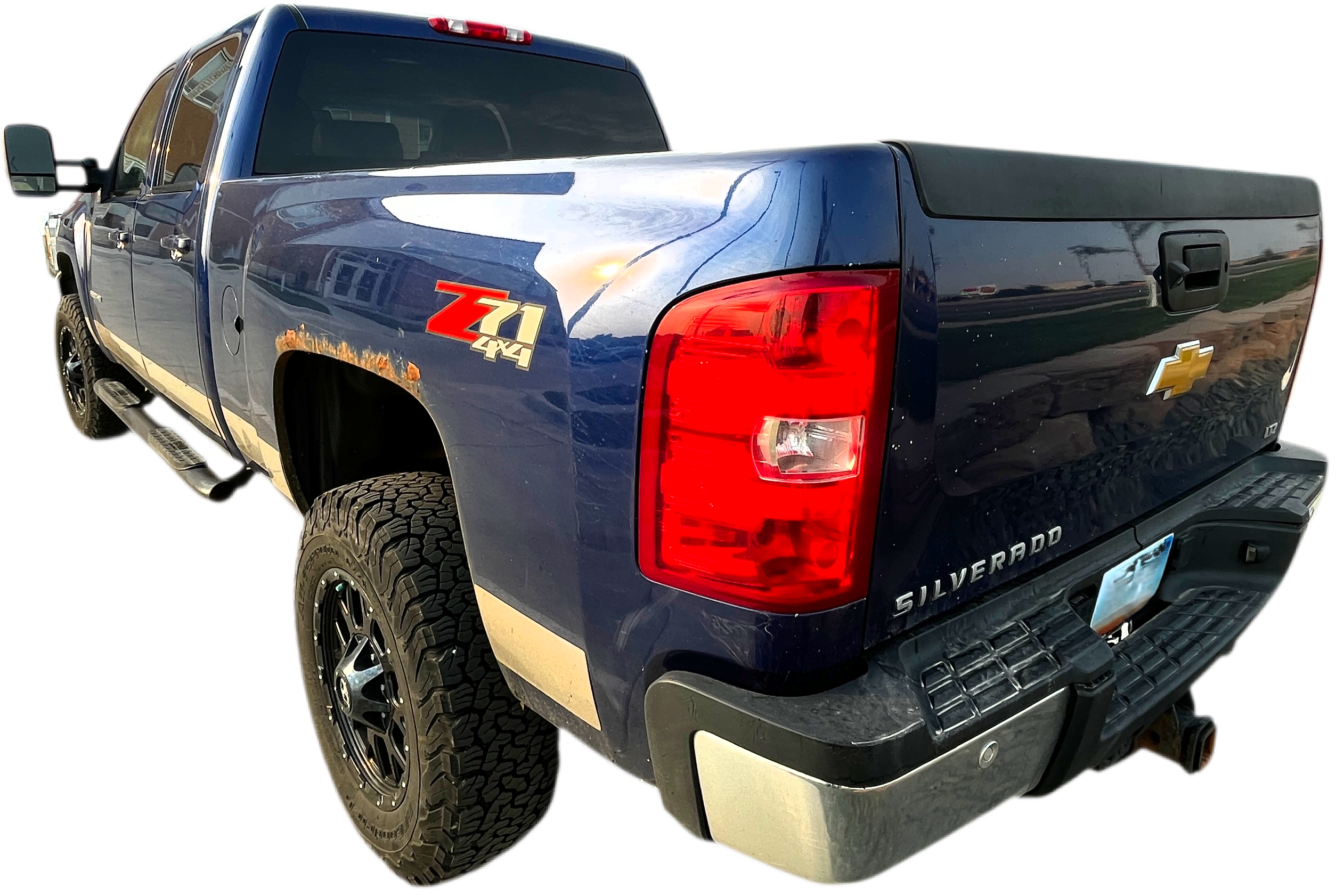 Back left side of Silverado